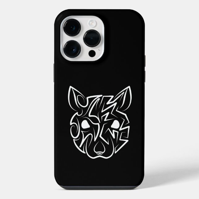 Black and White Tribal Rat iPhone Case (Back)