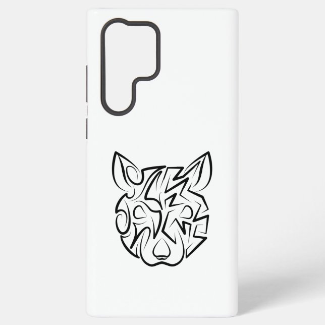 Black and White Tribal Rat Samsung Galaxy S22 Ultra Case (Back)