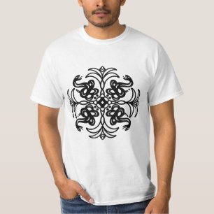 Black and White Tribal Rattlesnake T-Shirt