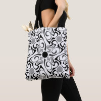 Black and White Tribal Rice Grain Pattern