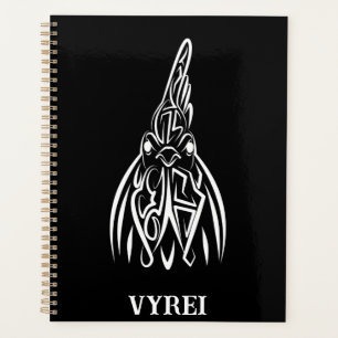 Black and White Tribal Rooster Planner