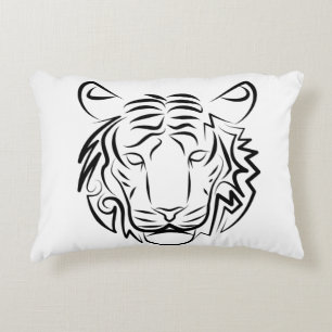 Black and White Tribal Snake Accent Pillow