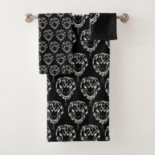 Black and White Tribal Snake Bath Towel Set