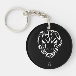 Black and White Tribal Snake Keychain