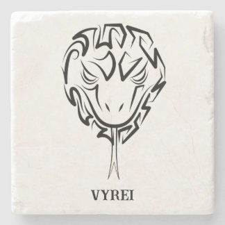Black and White Tribal Snake Stone Coaster