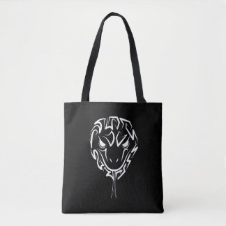 Black and White Tribal Snake Tote Bag