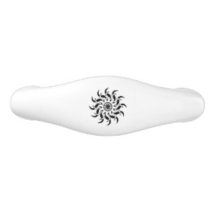Black And White Tribal Sun Southwest Ceramic Drawer Pull