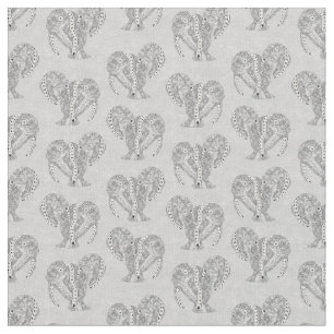 Black and White Tribal Tattoo Manatees Fabric