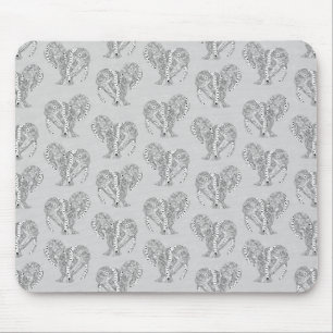 Black and White Tribal Tattoo Manatees Mouse Pad