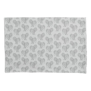 Black and White Tribal Tattoo Manatees Pillowcase