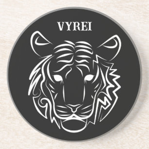 Black and White Tribal Tiger Coaster