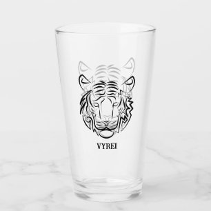 Black and White Tribal Tiger Glass