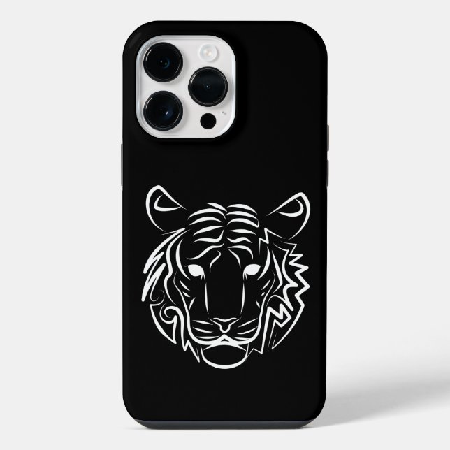 Black and White Tribal Tiger iPhone Case (Back)