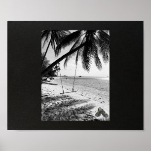 Black and White Tropical Wall Art Printable Poster