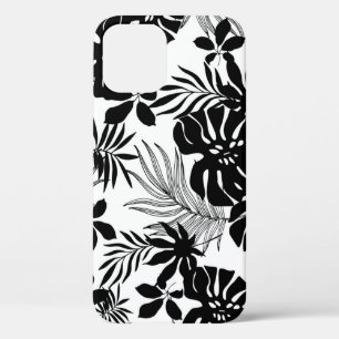 Black and White Tropics: Silhouetted Nature iPhone 12 Case