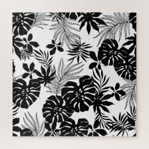 Black and White Tropics: Silhouetted Nature Jigsaw Puzzle