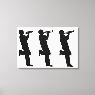 Black and White Trumpet Jazz Musician Canvas Print