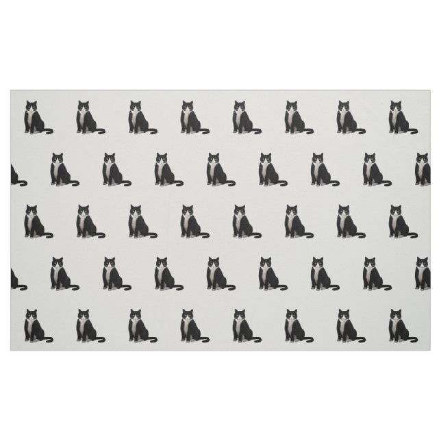 Black and White Tuxedo Cat Fabric (Fat Quarter)
