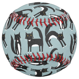 Black and White Tuxedo Cat Fun Softball