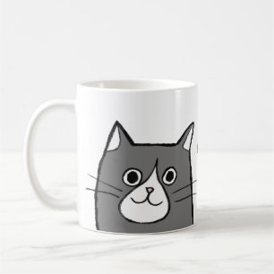 Black and White Tuxedo Cat Love gift Custom Name Coffee Mug