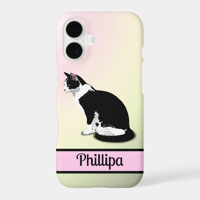 Black and White Tuxedo Cat Personalized (Back)