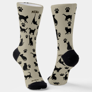 Black and White Tuxedo Cat Socks Pattern Gift