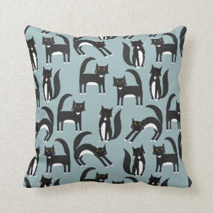 Black and White Tuxedo Cats Throw Pillow