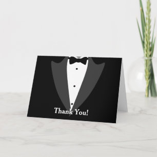 Black and White Tuxedo Thank You Card