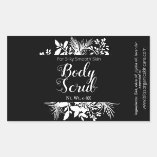 Black And White Twigs And Leaves Body Scrub Spa Sticker
