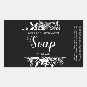 Black And White Twigs And Leaves Soap Sticker
