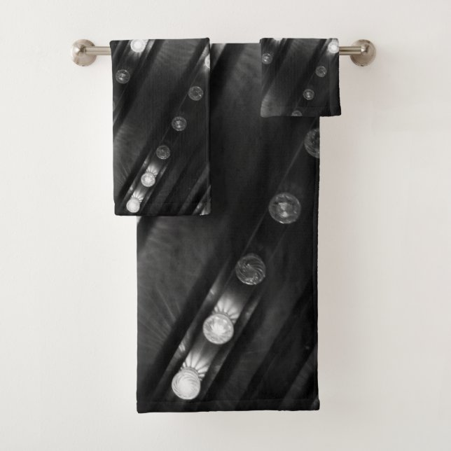 Black and White Twinkle Lights  Bath Towel Set (Insitu)