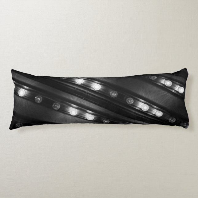 Black and White Twinkle Lights  Body Pillow (Front)