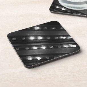 Black and White Twinkle Lights Coaster