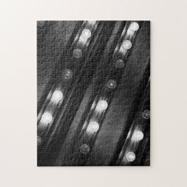 Black and White Twinkle Lights Jigsaw Puzzle (Vertical)