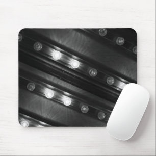 Black and White Twinkle Lights Mouse Pad