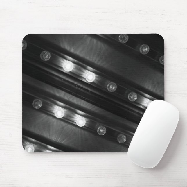 Black and White Twinkle Lights Mouse Pad (With Mouse)