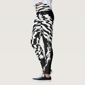 Black and white twirl leggings for women