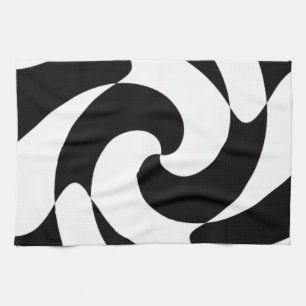 Black And White Twirls Kitchen Towel