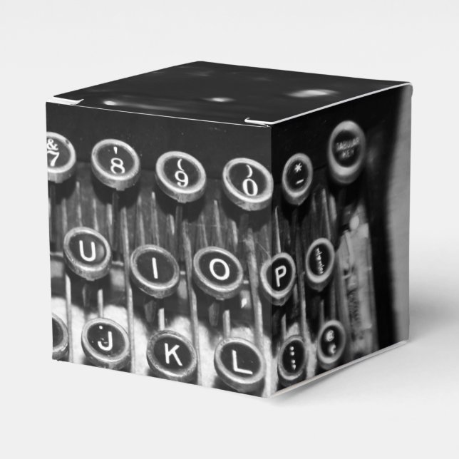 Black and White Typewriter Favor Box (Front Side)