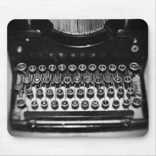 Black and White Typewriter Mouse Pad