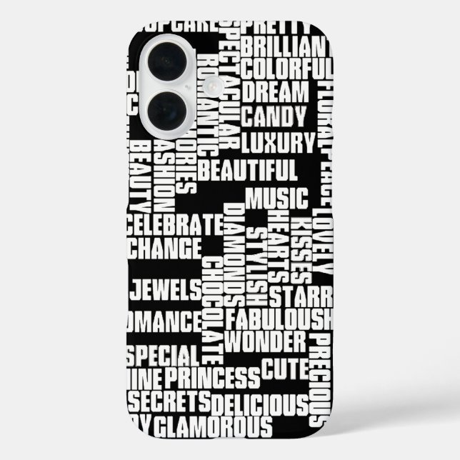 black and white typographic girly-world Case-Mate iPhone case (Back)