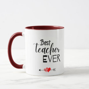 Black And White Typography Best Teacher Ever Mug