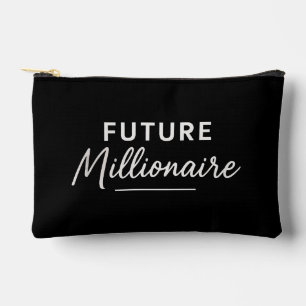 Black and White Typography Clean Modern Motivation Accessory Pouch