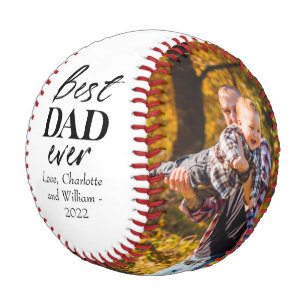 Black and White Typography Father's Day Baseball