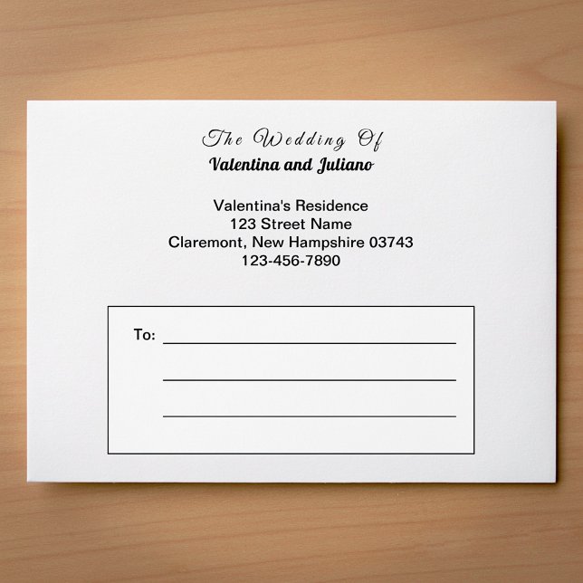 Black and White Typography Style Wedding Envelope (Typography style black and white wedding envelope)