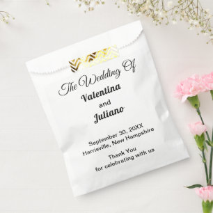 Black and White Typography Wedding Favor Bags