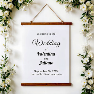 Black and White Typography Wedding Hanging Tapestry