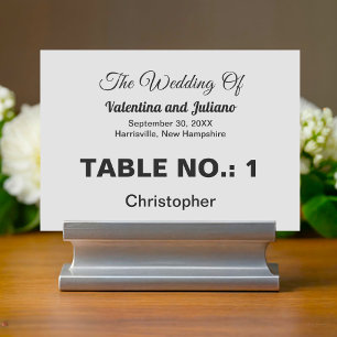 Black and White Typography Wedding Table Number