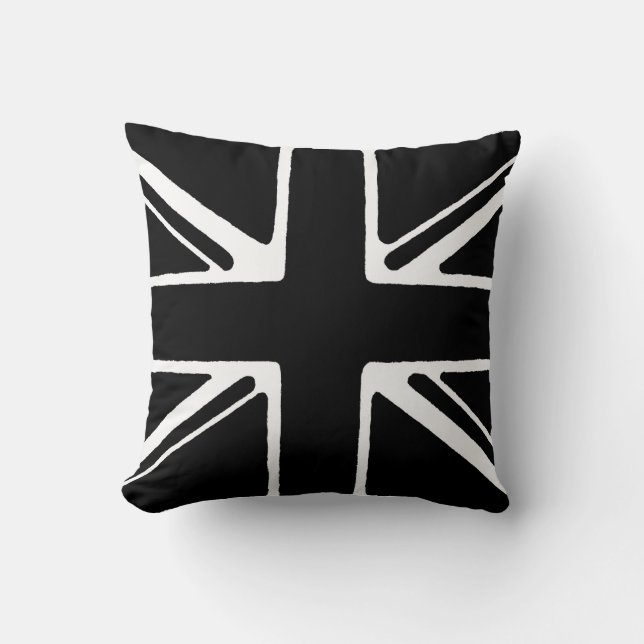 Black and white union jack throw pillow (Front)