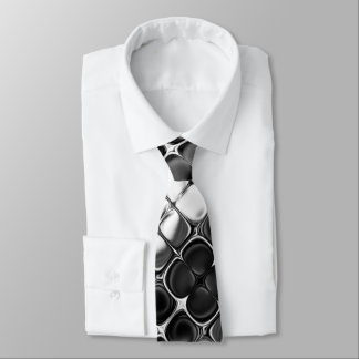 Black and White Unique Abstract Art Tie
